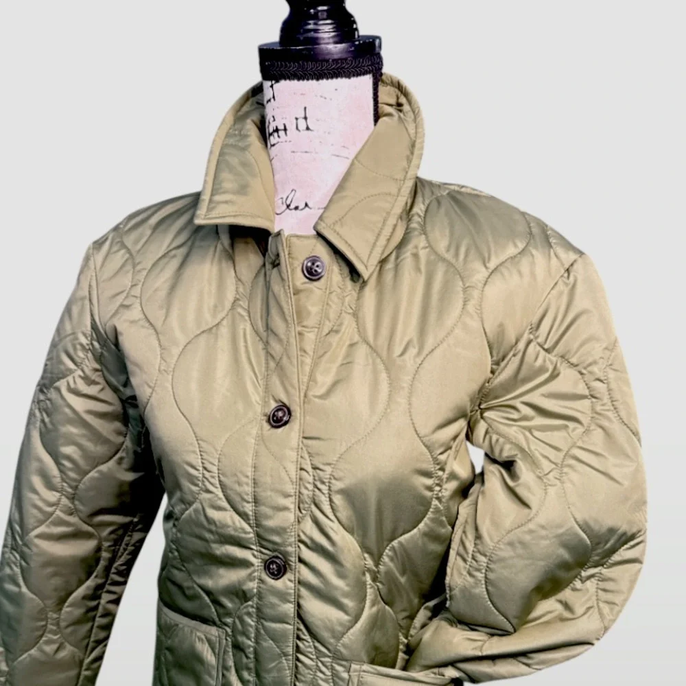 Old Navy Girls XL 14-16 Sage Green Quilted Puffer Jacket NWT Fall/Winter